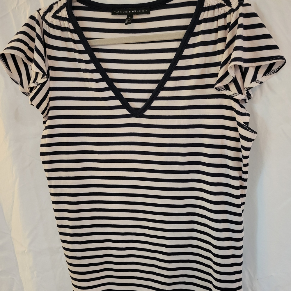Women's Striped V-Neck Top